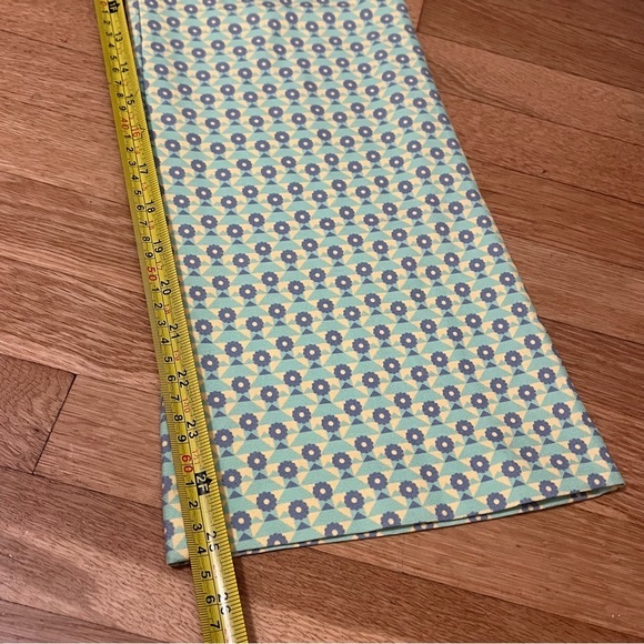 Zara Yellow Green Printed Flare Pants Bottoms S - Picture 10 of 11